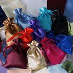 12 Pack 4"x6" Gold Satin Drawstring Wedding Party Favor Gift Bags