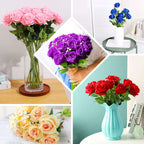 2 Stems 38" Tall Silver Artificial Silk Rose Flower Bouquet Bushes