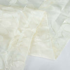 Taffeta 54"x54" Table Overlay Square Tablecloth Ivory 3D Leaf Petal Table Cover