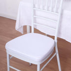 Chiavari Chair Cushion with 1.5" Thick Memory Foam and Ties White - Stylish Removable Cover for Comfort
