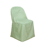 Polyester Slip On Folding Chair Covers Sage Green - Stain-Resistant Reusable Durable Fabric