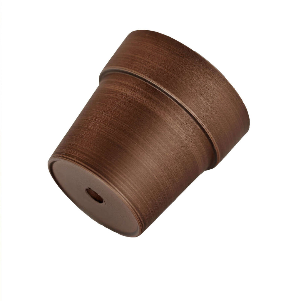 3-Pack Flower Plant Pots Small Design Rustic Brown - Plastic Indoor Decorative Planters 3"