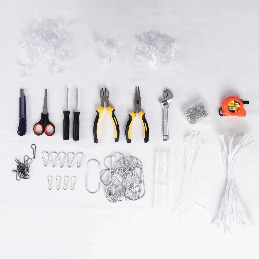 20" 4 Panel Hanging Ceiling Drapery Hoop Hardware and FREE Tool Kit