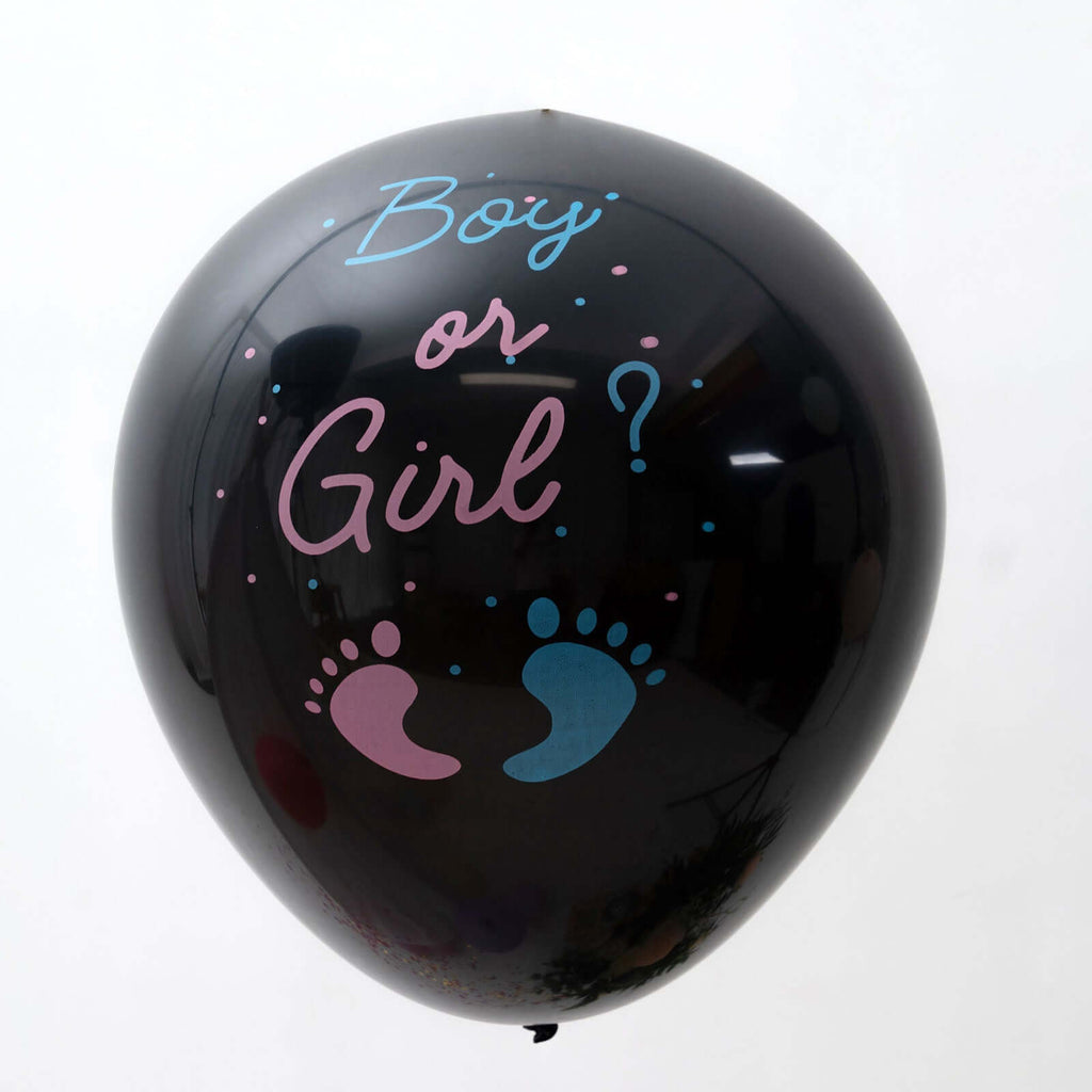 24" Gender Reveal Pink Confetti Filled Boy Or Girl Print Latex Balloon