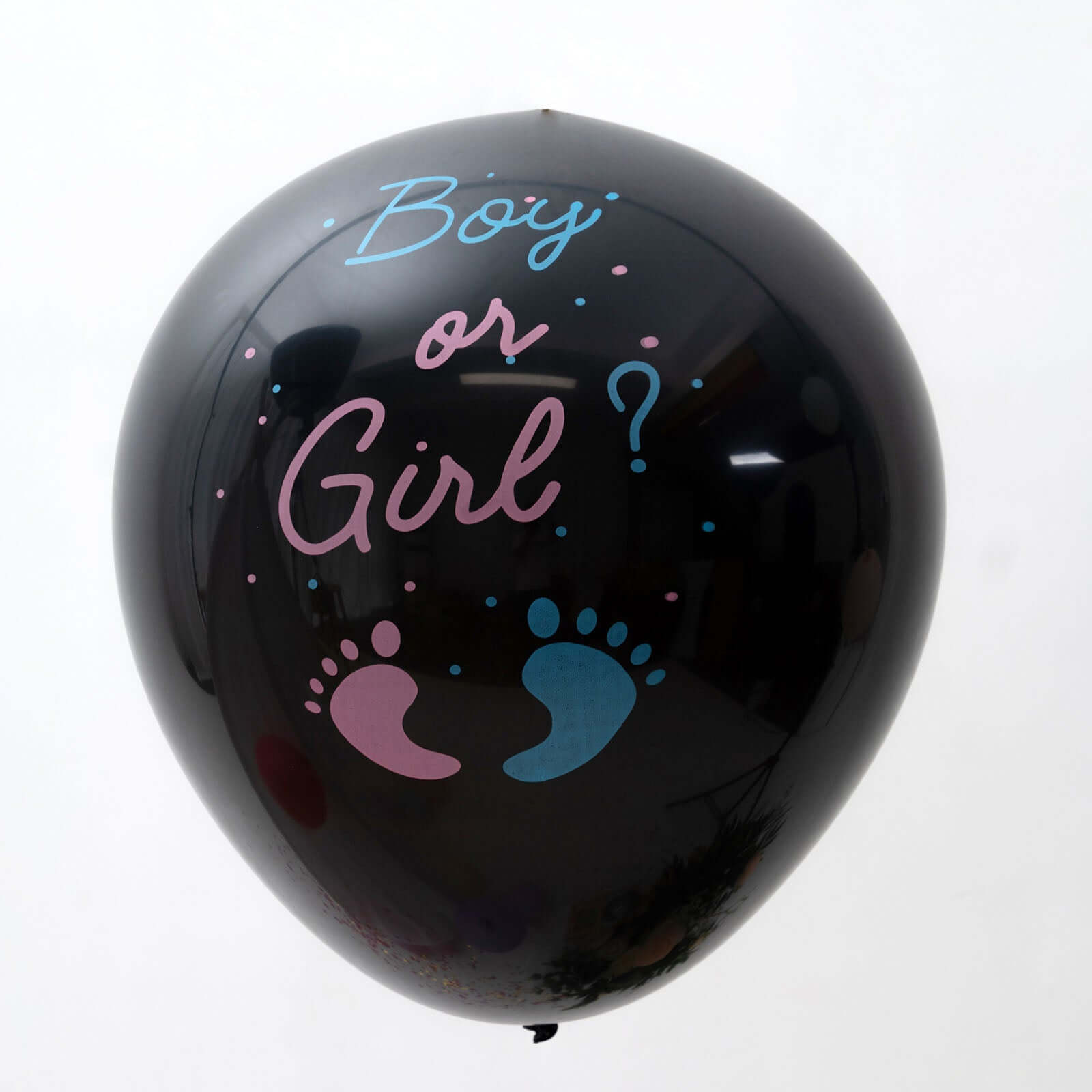 24" Gender Reveal Pink Confetti Filled Boy Or Girl Print Latex Balloon