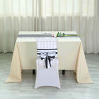 Satin 12"x108" Table Runner Black/White Stripe - Classic & Exquisite Table Decor