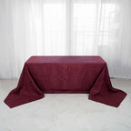 Taffeta 90"x156" Rectangle Tablecloth Burgundy - Accordion Crinkle Seamless Table Cover
