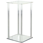 Acrylic Flower Vase Pillar Stand with Square Mirror Base Clear - Versatile Wedding Table Centerpiece 24"