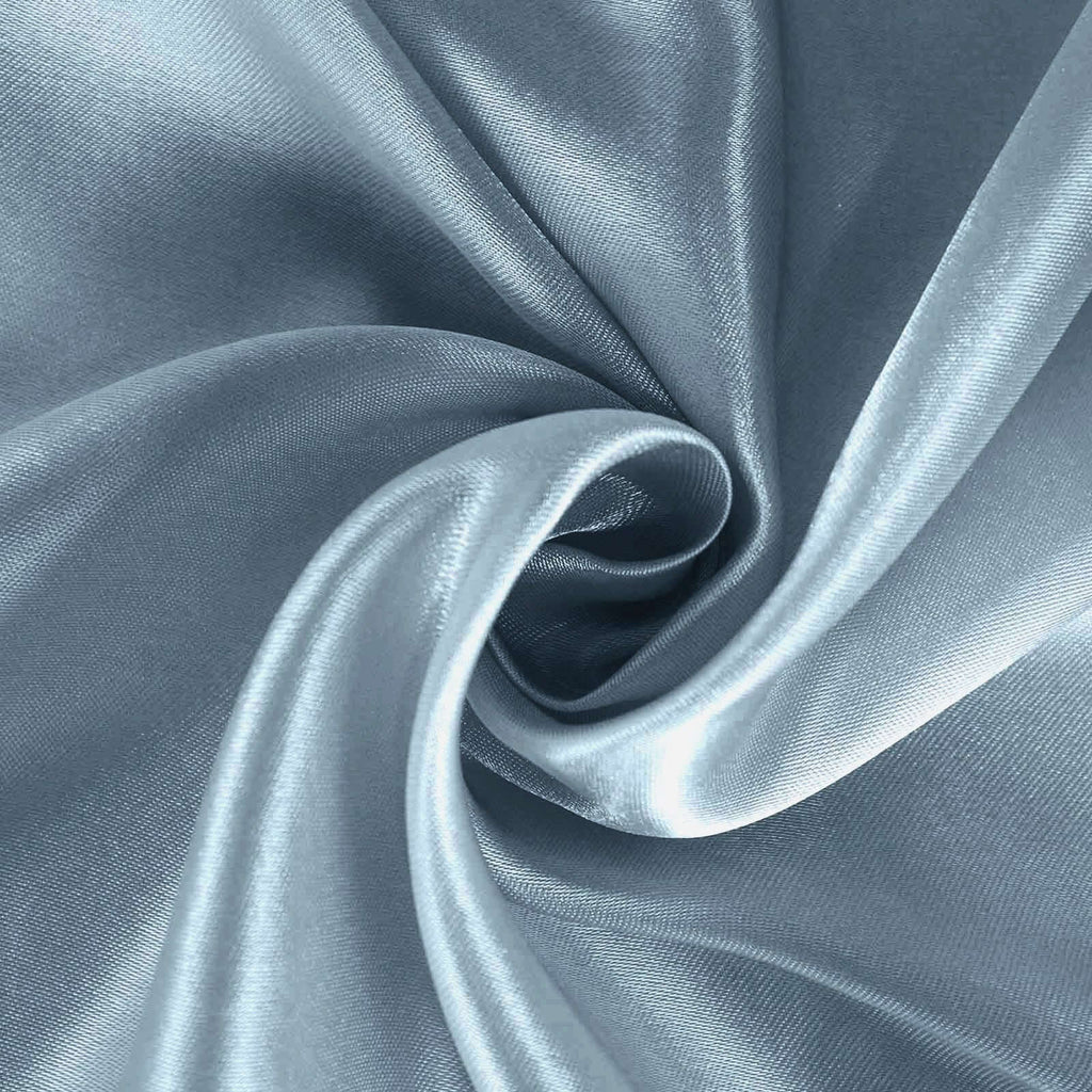 Satin 132" Round Tablecloth Dusty Blue - Stylish Seamless Table Cover