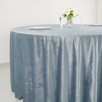 Premium Velvet 120" Round Tablecloth Dusty Blue - Reusable Soft & Seamless Table Cover
