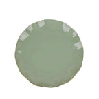 10-Pack Plastic Round 6" Dessert Plates in Dusty Sage Green Ruffled Rim with Gold Edging - Sturdy Disposable Salad Appetizer Dinnerware