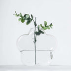 3-Pack Glass Wall Vase Hanging Flower Shaped Design Indoor Planters - Modern Wall Mounted Terrariums for Living Spaces