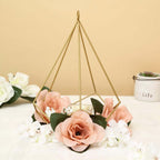 2-Pack Tealight Candle Holders Gold Metal Pentagon Geometric Open Frame - Flower Stand 9"
