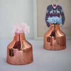 2-Pack Mercury Glass Vases Vessel Design Rose Gold - Stylish Flower Centerpieces for Events 8"