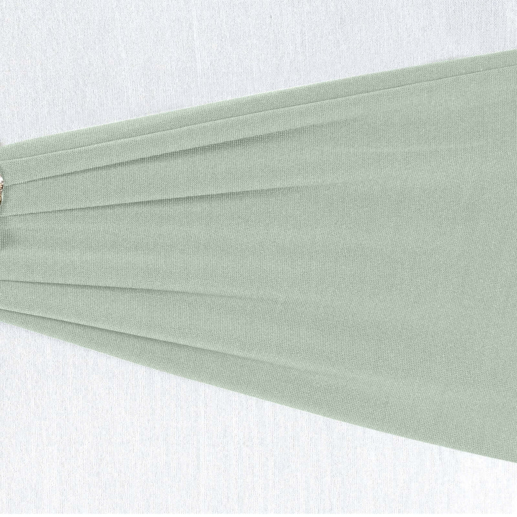 5 Pack Stretch Spandex Chair Sashes Sage Green - Fitted Finish Two Ply Heavy Duty Chair Bands 5"x12"