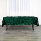 Sequin 60"x102" Rectangle Tablecloth Hunter Emerald Green - Big Payette Design for Modern Gatherings