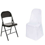 Polyester Chair Cover White for Folding Chairs - Stylish Durable and Reusable Slip-On Cover for Events & Gatherings