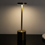 Cordless Table Lamp Modern Metal Gold Design LED Dimmable with Touch Control - Rechargeable Night Light 13" - Bell Racket Store