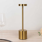 Cordless Table Lamp Modern Metal Gold Design LED Dimmable with Touch Control - Rechargeable Night Light 13" - Bell Racket Store