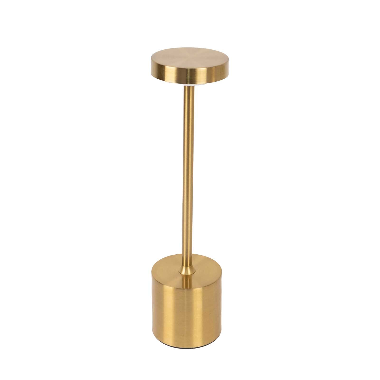 Cordless Table Lamp Modern Metal Gold Design LED Dimmable with Touch Control - Rechargeable Night Light 13" - Bell Racket Store