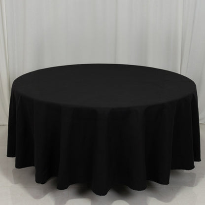 Cotton Blend 108" Round Tablecloth Black - Wrinkle - Resistant Design - Bell Racket Store
