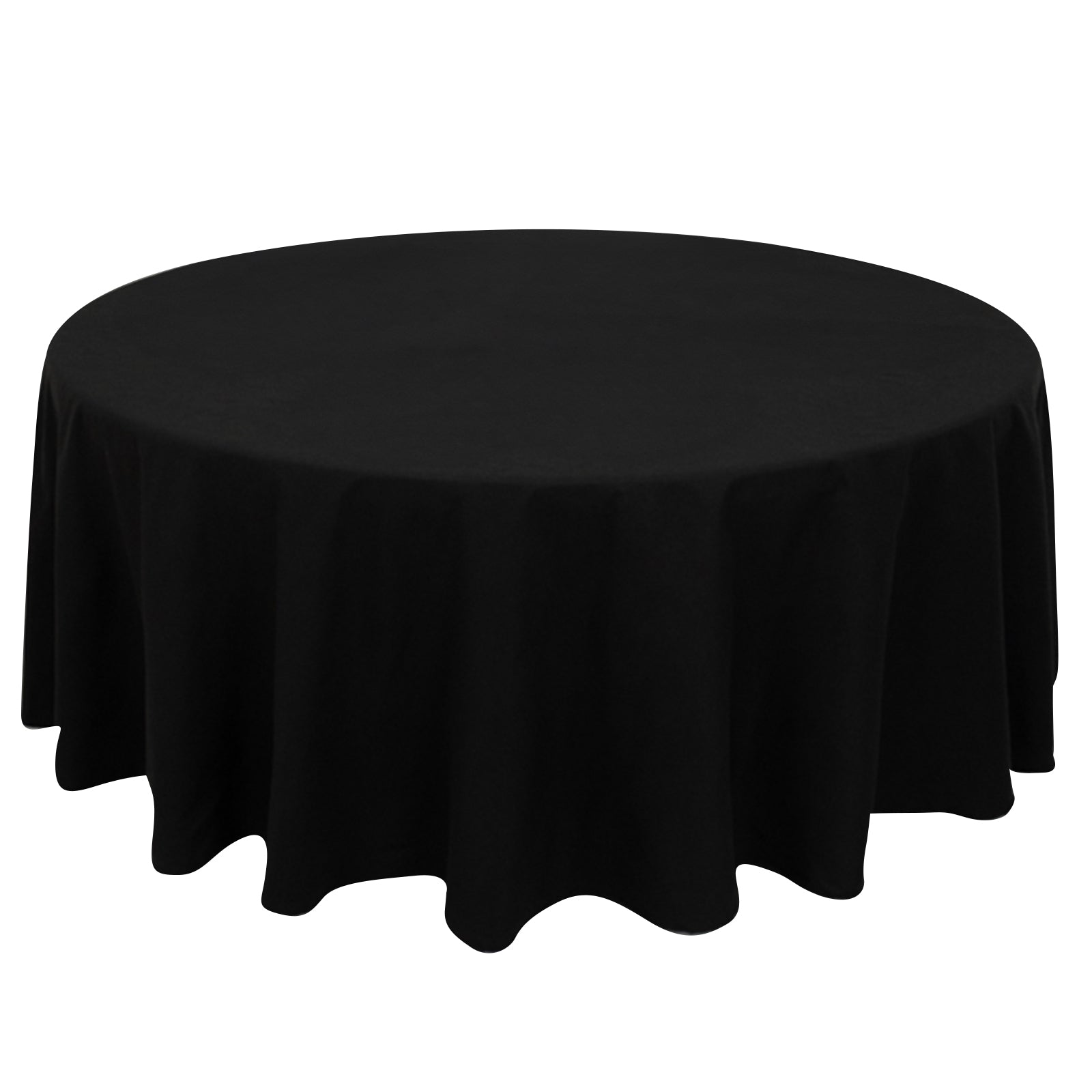 Cotton Blend 108" Round Tablecloth Black - Wrinkle - Resistant Design - Bell Racket Store