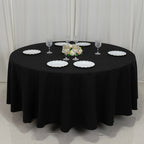 Cotton Blend 108" Round Tablecloth Black - Wrinkle - Resistant Design - Bell Racket Store