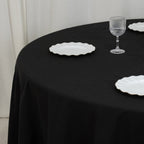 Cotton Blend 108" Round Tablecloth Black - Wrinkle - Resistant Design - Bell Racket Store