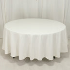Cotton Blend 108" Round Tablecloth Ivory - Wrinkle - Resistant Design - Bell Racket Store