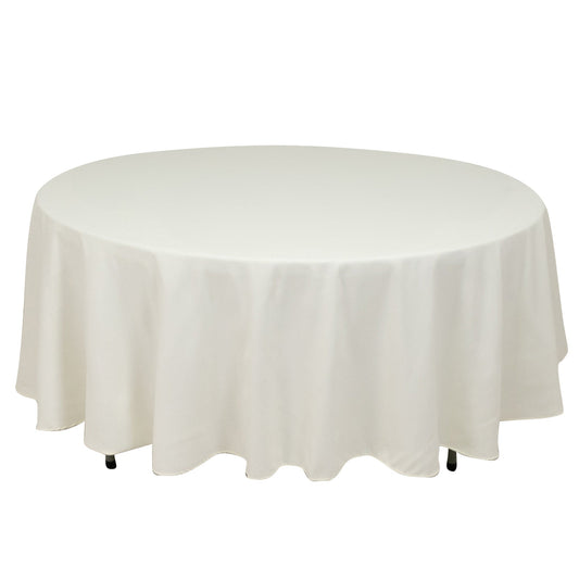 Cotton Blend 108" Round Tablecloth Ivory - Wrinkle - Resistant Design - Bell Racket Store