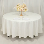 Cotton Blend 108" Round Tablecloth Ivory - Wrinkle - Resistant Design - Bell Racket Store