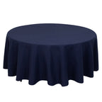 Cotton Blend 108" Round Tablecloth Navy Blue - Wrinkle - Resistant Design - Bell Racket Store