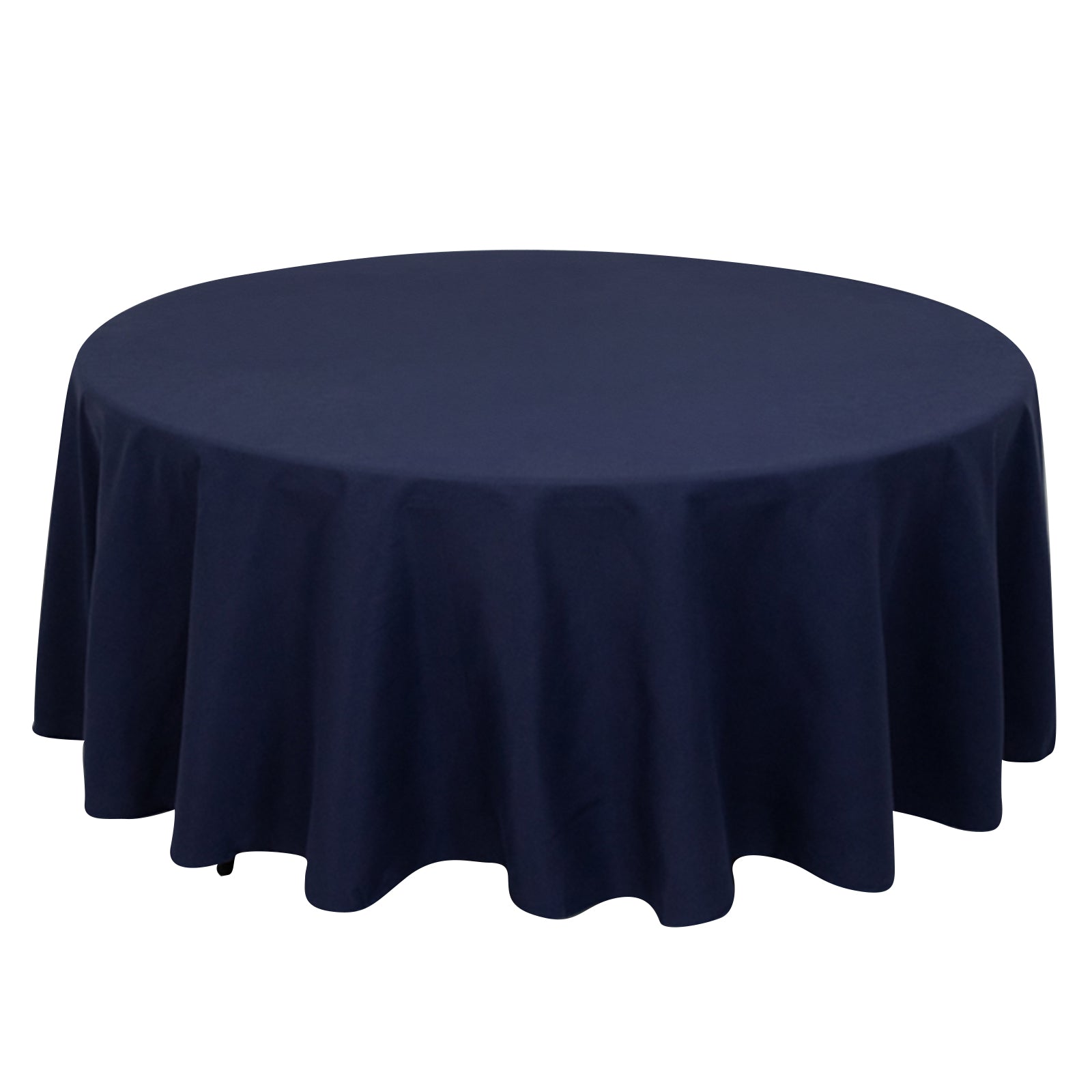 Cotton Blend 108" Round Tablecloth Navy Blue - Wrinkle - Resistant Design - Bell Racket Store