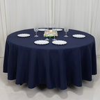 Cotton Blend 108" Round Tablecloth Navy Blue - Wrinkle - Resistant Design - Bell Racket Store