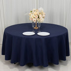Cotton Blend 108" Round Tablecloth Navy Blue - Wrinkle - Resistant Design - Bell Racket Store