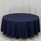 Cotton Blend 108" Round Tablecloth Navy Blue - Wrinkle - Resistant Design - Bell Racket Store