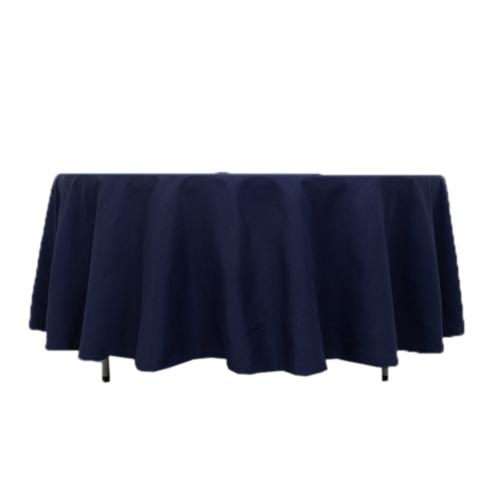 Cotton Blend 108" Round Tablecloth Navy Blue - Wrinkle - Resistant Design - Bell Racket Store