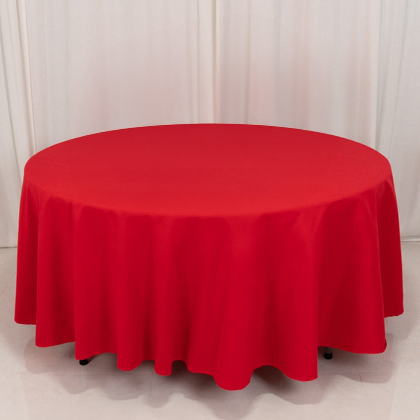 Cotton Blend 108" Round Tablecloth Red - Wrinkle - Resistant Design - Bell Racket Store