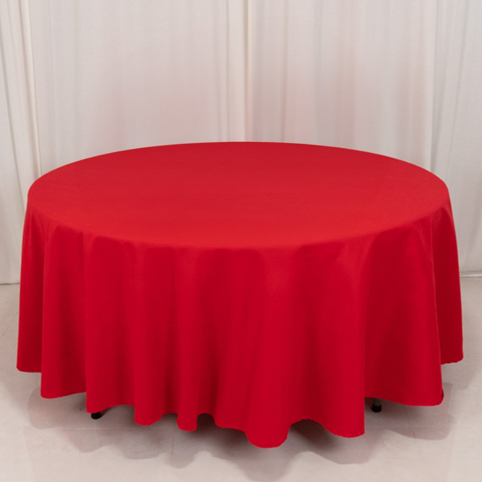 Cotton Blend 108" Round Tablecloth Red - Wrinkle - Resistant Design - Bell Racket Store