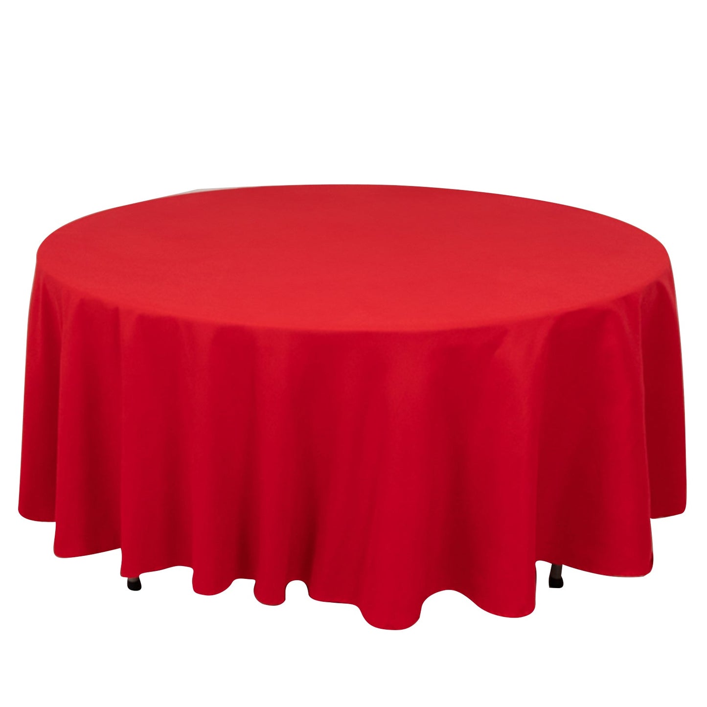 Cotton Blend 108" Round Tablecloth Red - Wrinkle - Resistant Design - Bell Racket Store