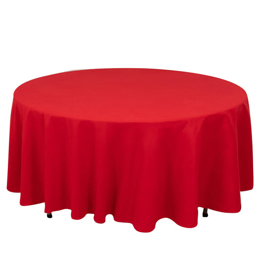 Cotton Blend 108" Round Tablecloth Red - Wrinkle - Resistant Design - Bell Racket Store