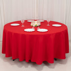 Cotton Blend 108" Round Tablecloth Red - Wrinkle - Resistant Design - Bell Racket Store