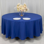 Cotton Blend 108" Round Tablecloth Royal Blue - Wrinkle - Resistant Design - Bell Racket Store