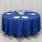 Cotton Blend 108" Round Tablecloth Royal Blue - Wrinkle - Resistant Design - Bell Racket Store
