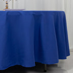 Cotton Blend 108" Round Tablecloth Royal Blue - Wrinkle - Resistant Design - Bell Racket Store