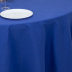 Cotton Blend 108" Round Tablecloth Royal Blue - Wrinkle - Resistant Design - Bell Racket Store
