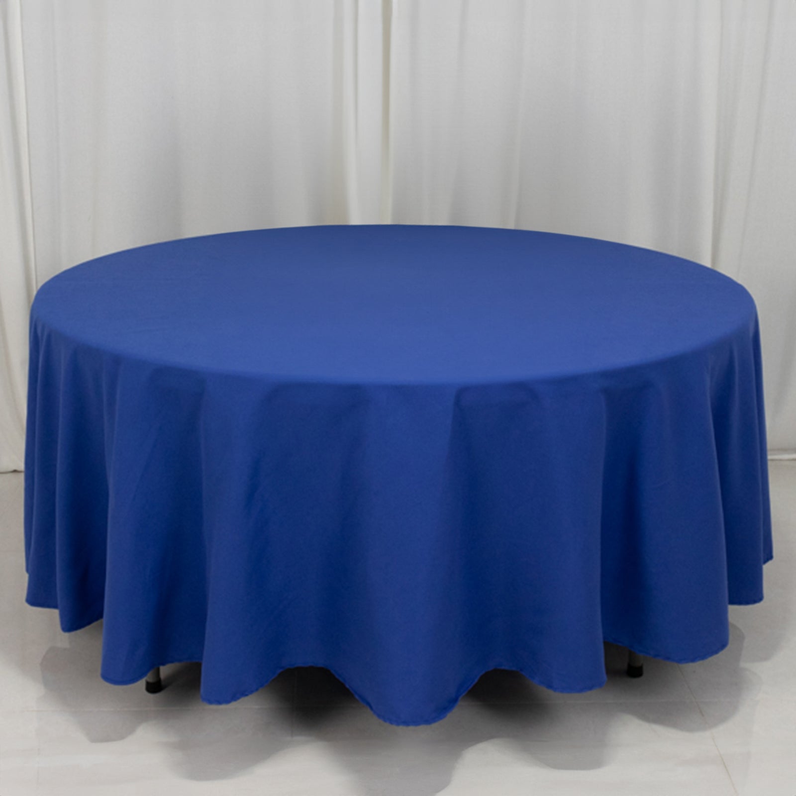 Cotton Blend 108" Round Tablecloth Royal Blue - Wrinkle - Resistant Design - Bell Racket Store