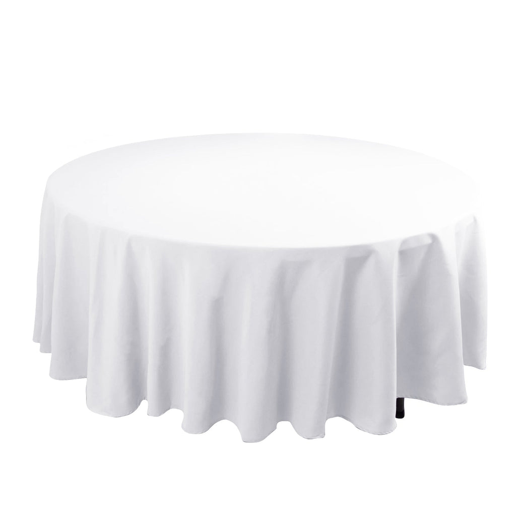 Cotton Blend 108" Round Tablecloth White - Wrinkle - Resistant Design for Versatile Table Settings - Bell Racket Store