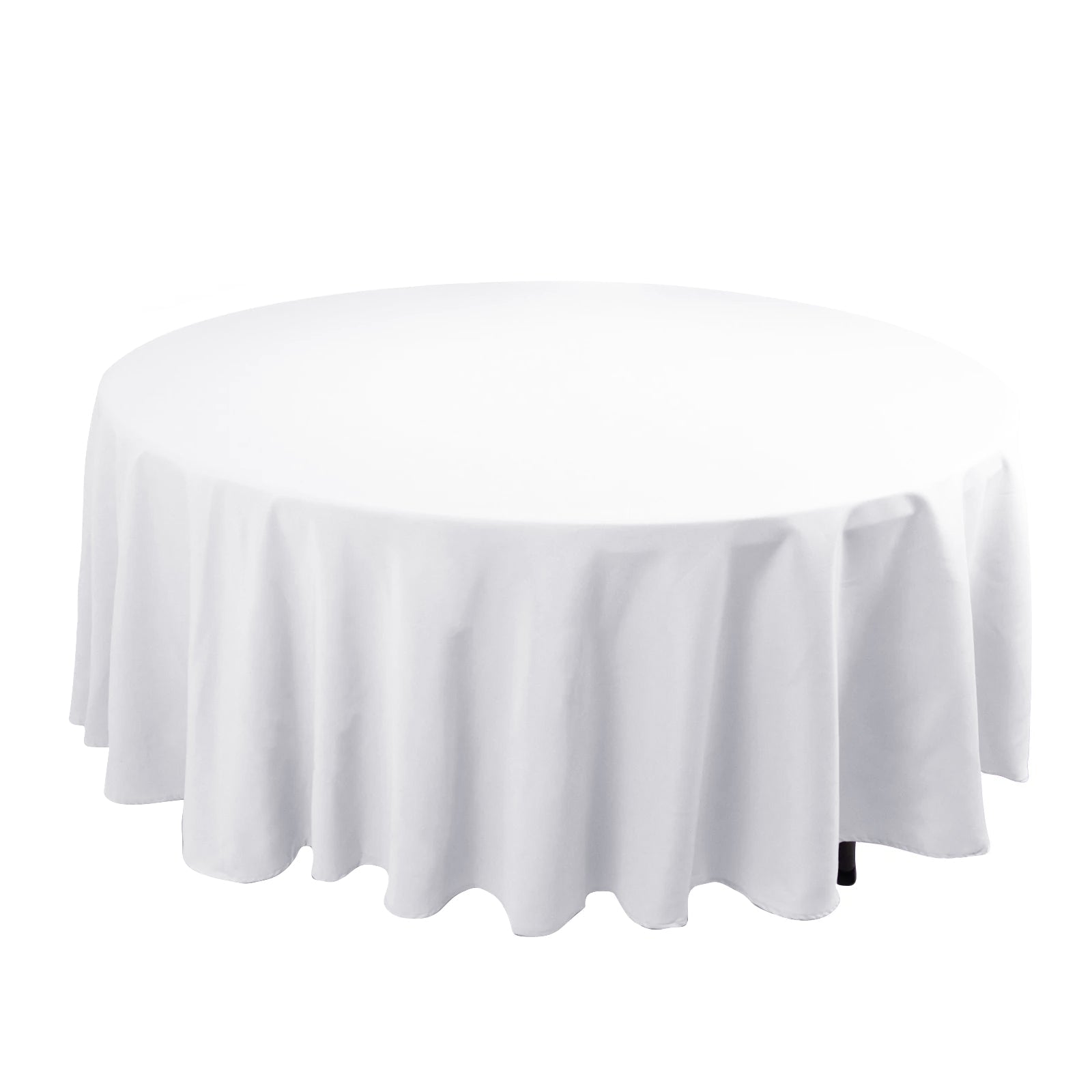 Cotton Blend 108" Round Tablecloth White - Wrinkle - Resistant Design for Versatile Table Settings - Bell Racket Store
