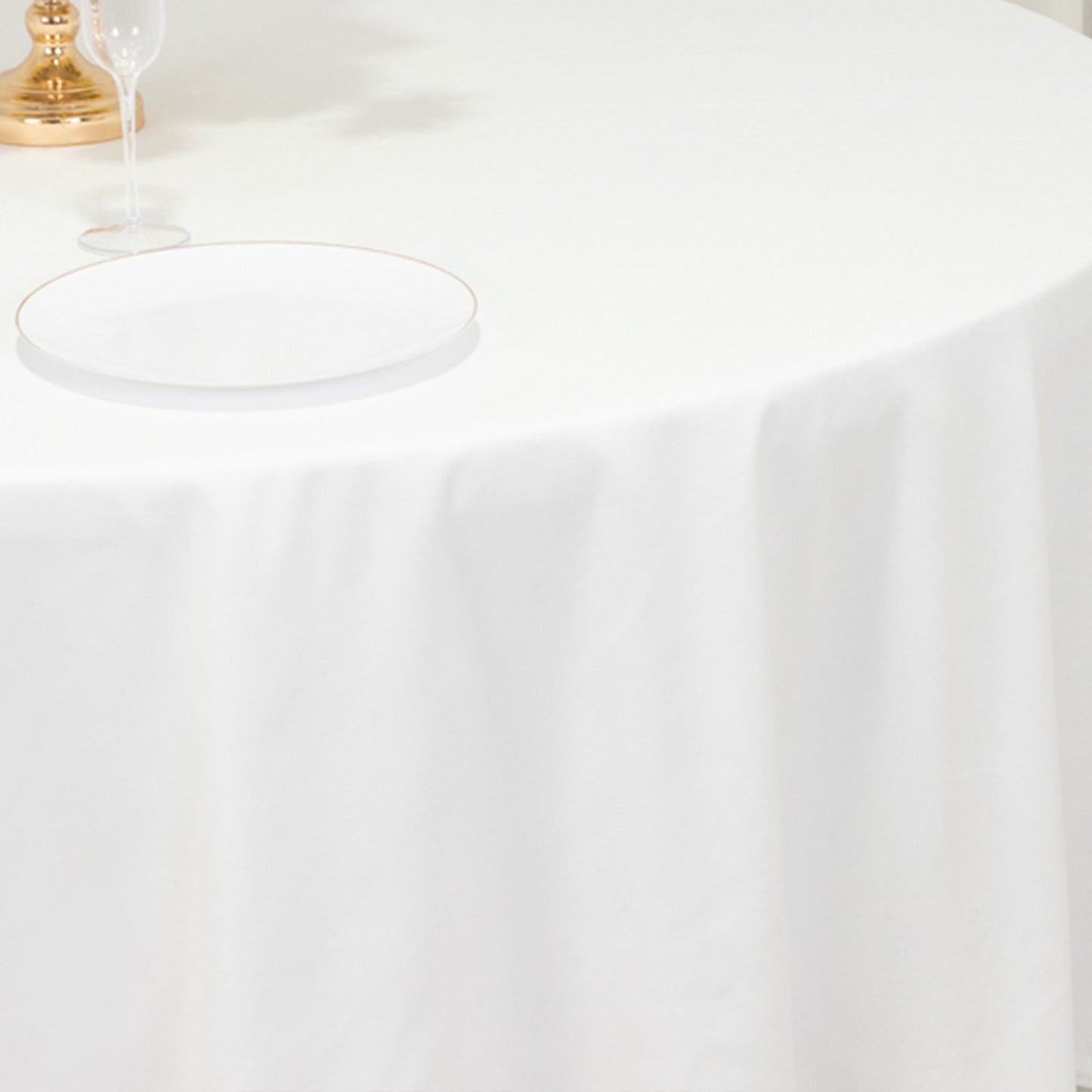 Cotton Blend 108" Round Tablecloth White - Wrinkle - Resistant Design for Versatile Table Settings - Bell Racket Store